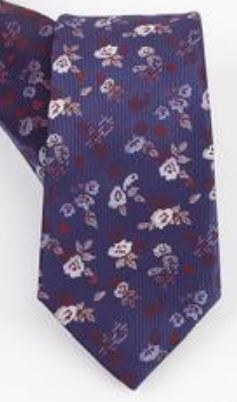 Blue Flowers Silk Tie - Kit Carson Accessories