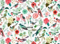 Pastel Flowers and Birds