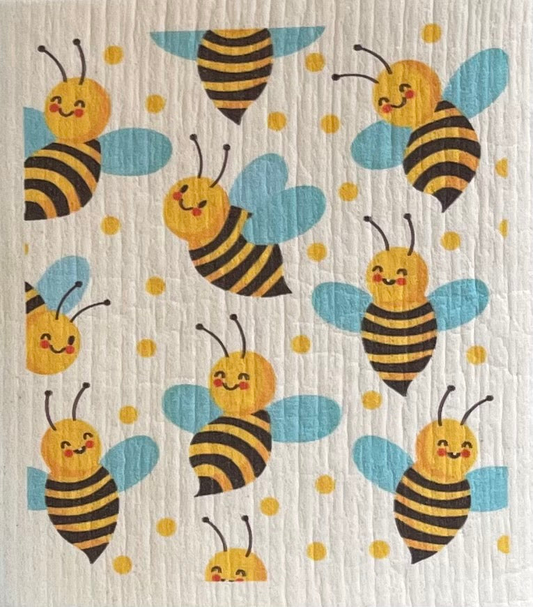 Honey Bee Swedish Dishcloth