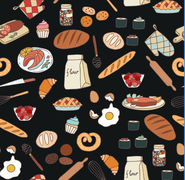 Cozy for Plate Black with Cooking Designs